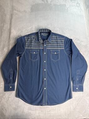 James F Cauthorn Exclusively Made For Tom James Custom Western Shirt Medium M
